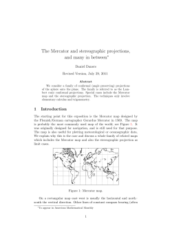 The Mercator and stereographic projections, and many in between