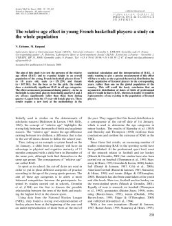 The relative age effect in young French basketball players: a