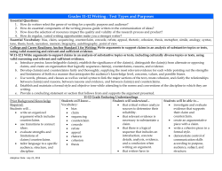 Grades 11-12 Writing : Text Types and Purposes