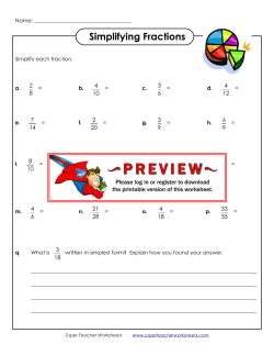 Simplifying Fractions - Super Teacher Worksheets