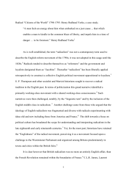 Radical &ldquo;Citizens of the World,&rdquo; 1790&ndash;95: The Early Career of Henry