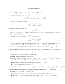 Solutions to Exam 2 1. (version A.) Find dy dx given that e3y + cos