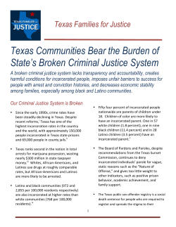 Texas Families for Justice Fact Sheet