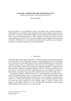 Contextually conditioned allomorphy and the Basque