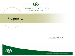 Fragments - Community College of Rhode Island