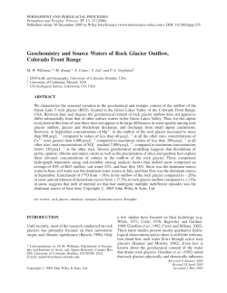 Geochemistry and source waters of rock glacier outflow, Colorado