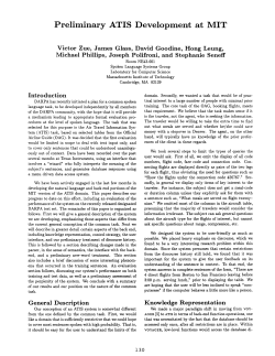 Preliminary ATIS Development at MIT