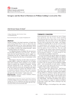 Savagery and the Heart of Darkness in William Golding`s Lord of the