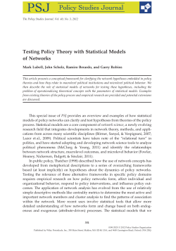 Testing Policy Theory with Statistical Models of Networks