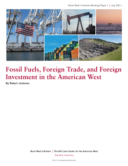 Fossil Fuels, Foreign Trade, and Foreign Investment in the American