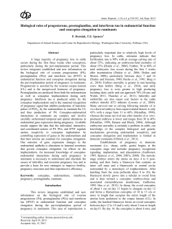 Biological roles of progesterone, prostaglandins, and interferon tau