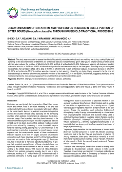 Decontamination of Bifenthrin and Profenofos Residues in Edible