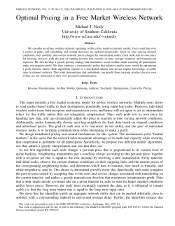 Optimal Pricing in a Free Market Wireless Network