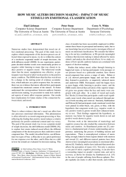 How Music Alters Decision Making: Impact of Music Stimuli