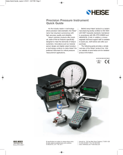 Precision Pressure Instrument Quick Guide