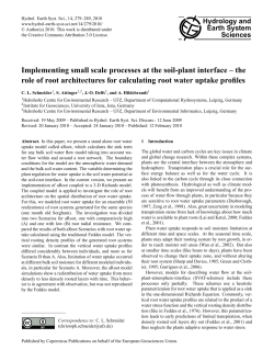 Implementing small scale processes at the soil