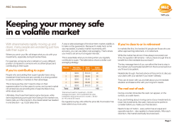 Keeping your money safe in a volatile market