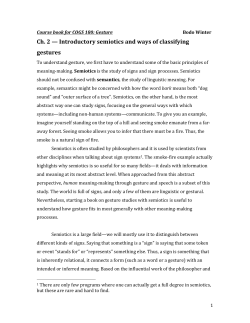Ch. 2 &mdash; Introductory semiotics and ways of classifying