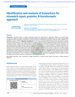 Identification and analysis of biomarkers for mismatch repair proteins