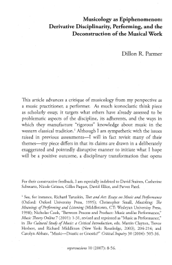 Musicology as Epiphenomenon