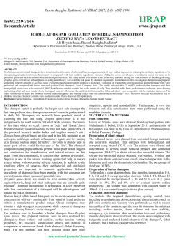 formulation and evaluation of herbal shampoo