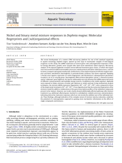Aquatic Toxicology Nickel and binary metal mixture responses