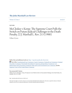 McCleskey v. Kemp - The John Marshall Institutional Repository