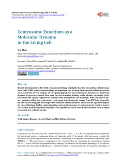Centrosome Functions as a Molecular Dynamo in the Living Cell