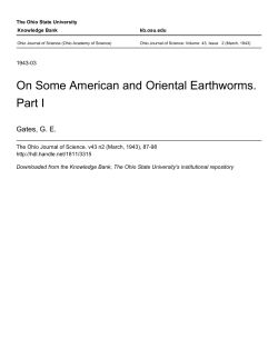 On Some American and Oriental Earthworms. Part I