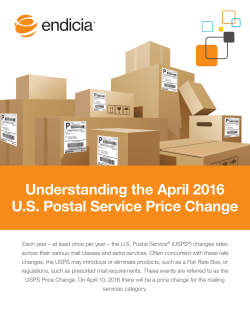Understanding the April 2016 US Postal Service Price