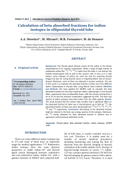 Calculation of beta absorbed fractions for iodine isotopes in