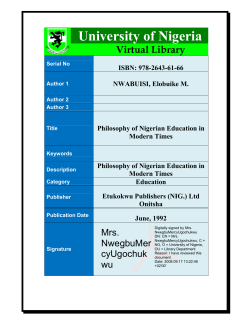- University Of Nigeria Nsukka