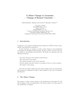 A Minor Change to Lesamnta - Change of Round Constants
