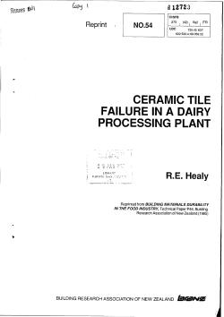 CERAMIC TILE FAILURE IN A DAIRY PROCESSING PLANT