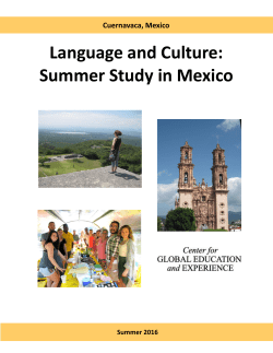 Language and Culture: Summer Study in Mexico