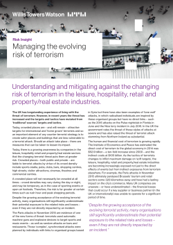 Managing the evolving risk of terrorism