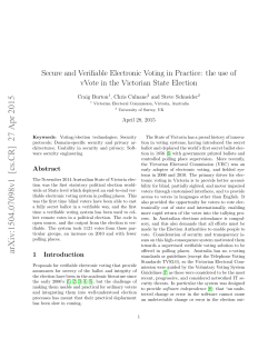 Secure and Verifiable Electronic Voting in Practice: the use of vVote