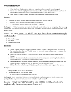 Understatement - APLangRocksthefreeworld