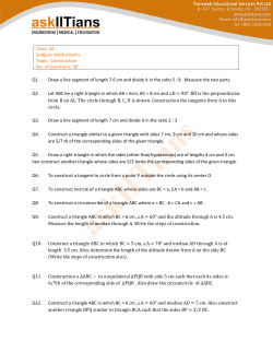 Class: 10 Subject: Mathematics Topic: Construction No