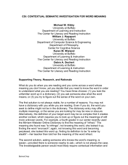 csi: contextual semantic investigation - CSE Buffalo