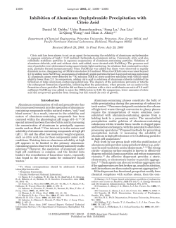 Inhibition of Aluminum Oxyhydroxide Precipitation with Citric Acid