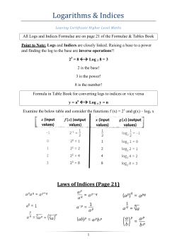 Log and Indices - Notes [PDF Document]