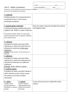 Unit III (Water) Vocabulary