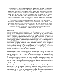 Philosophical and Theological Foundations for Augustinian