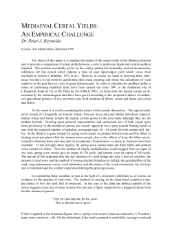 Mediaeval Cereal Yields - an empirical challenge