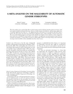 a meta-analysis on the malleability of automatic gender stereotypes