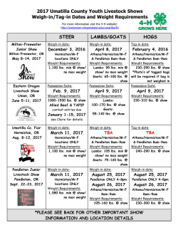 official weigh info - Pendleton Junior Livestock Show