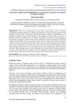 STYLISTIC CHOICE OF EUPHEMISM AS A STRATEGY AGAINST