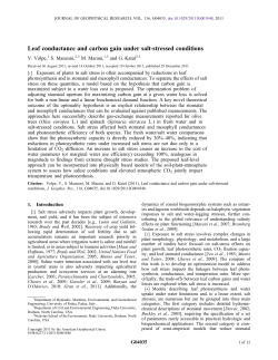 Leaf conductance and carbon gain under salt