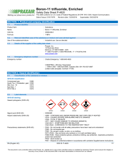 Boron 11 Trifluoride, Enriched Safety Data Sheet SDS